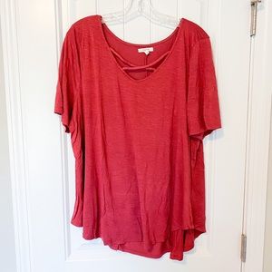 ⚡️Maurices crisscross red v-neck -  EUC